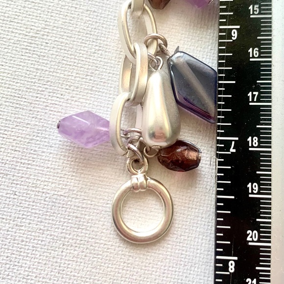 Laura Ashley Silver-tone Bracelet with Lavender Purple Stones - Picture 3 of 3